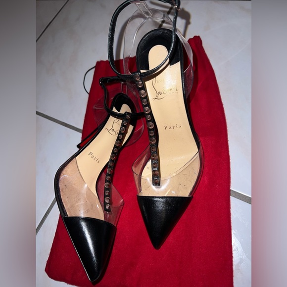 Christian Louboutin Nosy Spike & PVC T- trap 100mm pump Size 38.5 - Picture 4 of 6